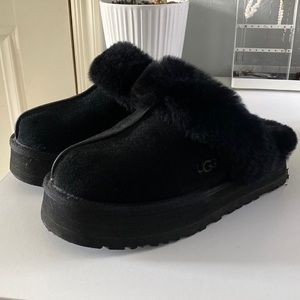 Women's UGG Disquette Slippers Black Size 7